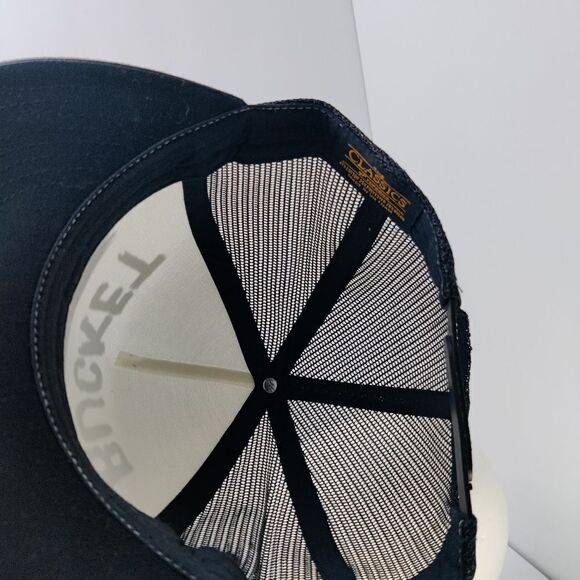 "bucket" novelty Baseball Trucker Cap Hat Black & White Mesh Back Adjustable - Picture 3 of 5
